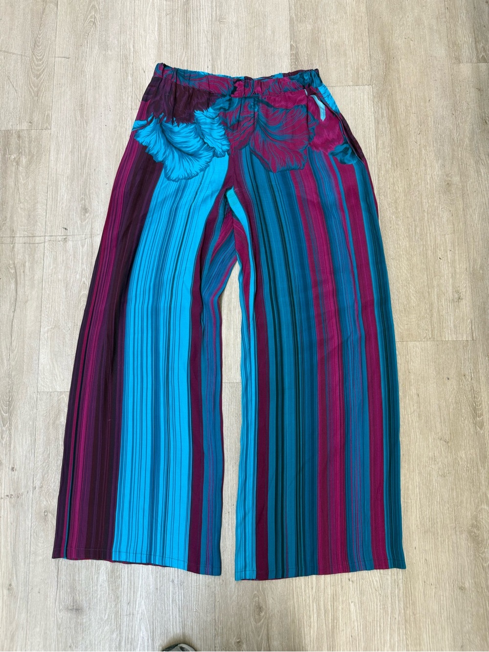 The Kit Multicolor Striped Lounge Wide Leg Pants Sz L